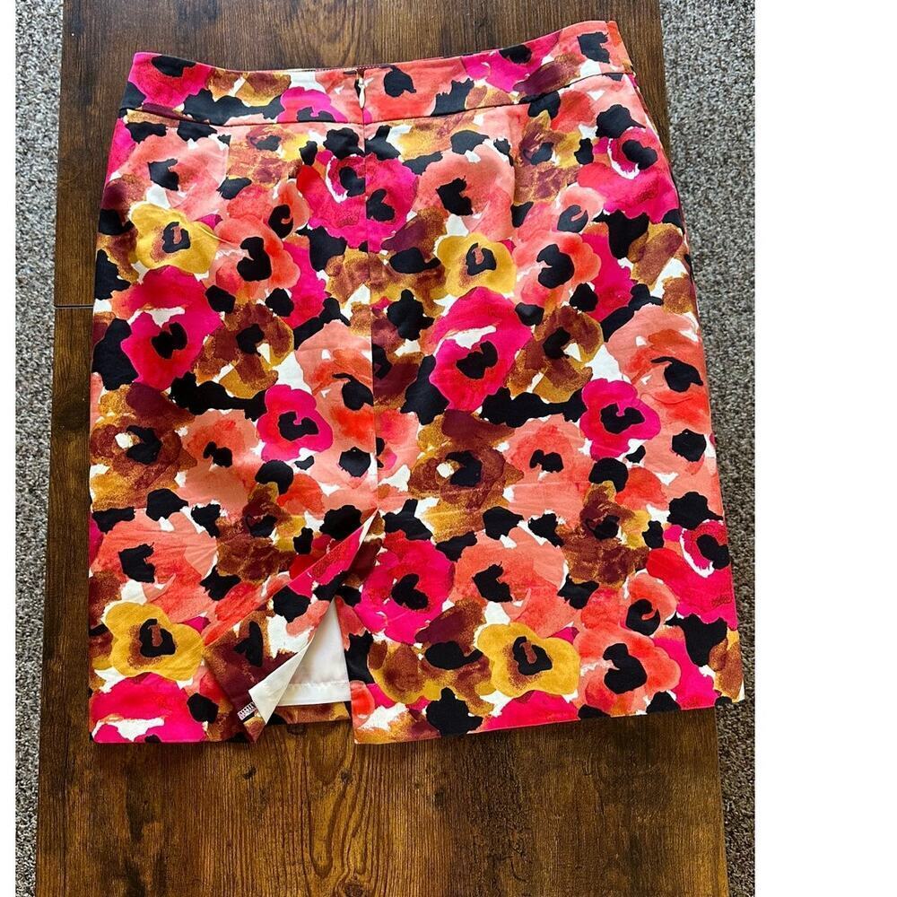Ann Taylor Cotton Splattered Paint Lined Skirt Women Sz 10P Office & Work Ready - Picture 7 of 8
